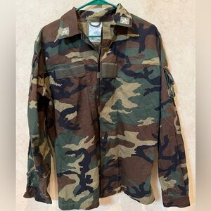 Men's Camouflage Military-Style Field Jacket - Woodland Camo size 48 regular